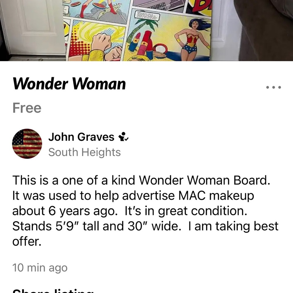 Mac cosmetics and wonder woman advertising board